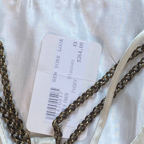 NEW Vintage Nancy Rose Silk Cream One Shoulder Blouse Size 8 Deadstock - Picture 6 of 6